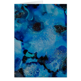 Am I Blue - Abstract blue painted ink background