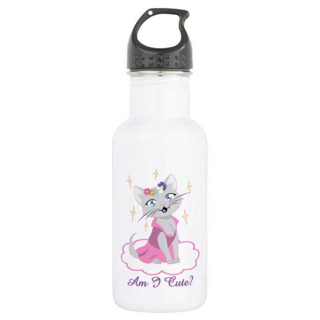 Am I Cute? 532 Ml Water Bottle (Front)