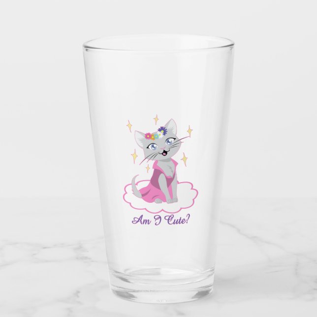 Am I Cute? Glass (Front)
