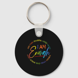 Am I Enough, Kind, Powerful, Loved, Valued, Smart, Key Ring