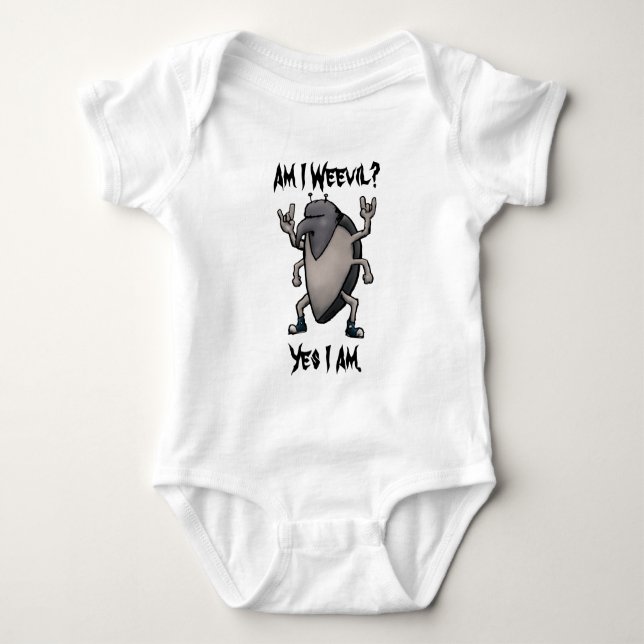 Am I Weevil Heavy Metal Cartoon Baby Bodysuit (Front)