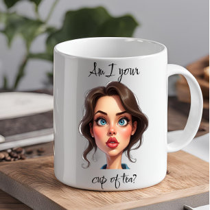 AM I YOUR CUP OF TEA funny novelty gift office 