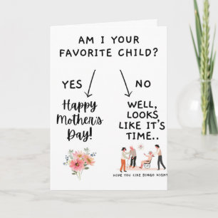 Am I Your Favourite Child, Funny Mother's Day Card