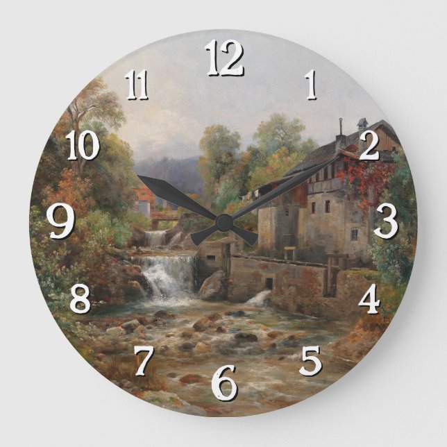 "Am Mühlenbach" (By the Mill Stream) Large Clock (Front)