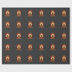 Am Night Fear Me Halloween Pug Moon Tombstone Wrapping Paper