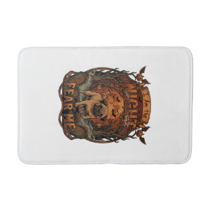 Am Night Fear Me Pug Halloween Moon_1 Bath Mat