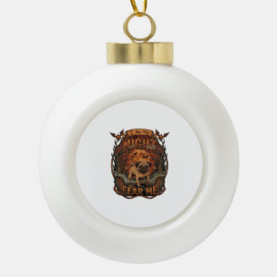 Am Night Fear Me Pug Halloween Moon_1 Ceramic Ball Christmas Ornament