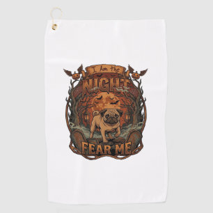 Am Night Fear Me Pug Halloween Moon_1 Golf Towel