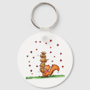 am nuts about you -humourous - Valentine's Day Key Ring