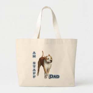 Am Staff Dad 4 Large Tote Bag