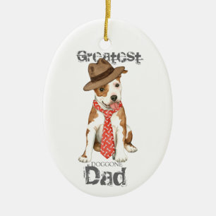 Am Staff Dad Ceramic Ornament
