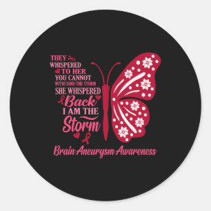 Am Storm Brain Aneurysm Awareness Month Support Gr Classic Round Sticker