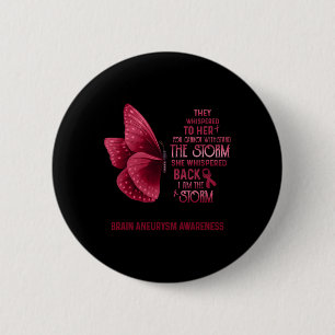 Am The Storm Brain Aneurysm Awareness Butterfly 1 6 Cm Round Badge
