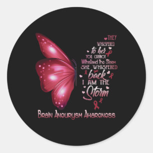 Am The Storm Brain Aneurysm Awareness Butterfly  Classic Round Sticker