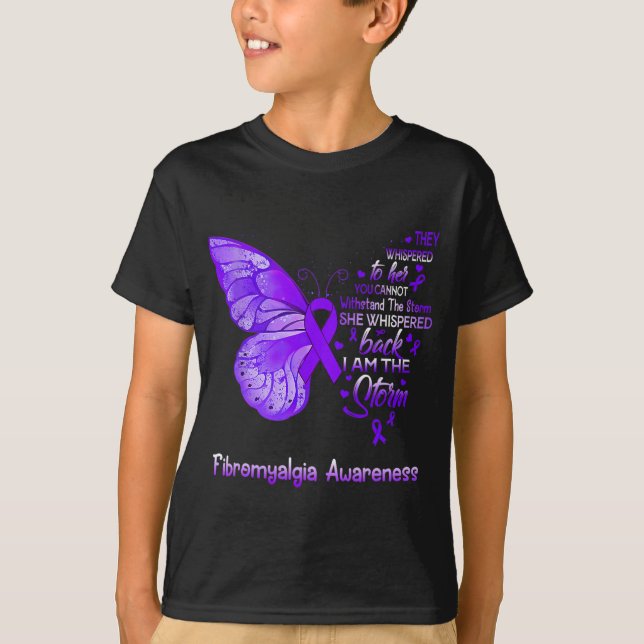 Am The Storm Fibromyalgia Awareness Butterfly 1  T-Shirt (Front)