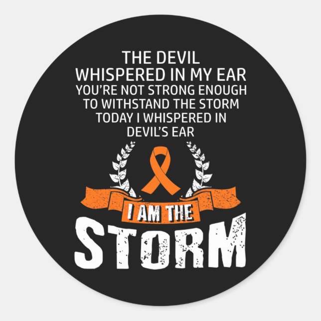 Am The Storm Leukaemia Awareness  Classic Round Sticker (Front)