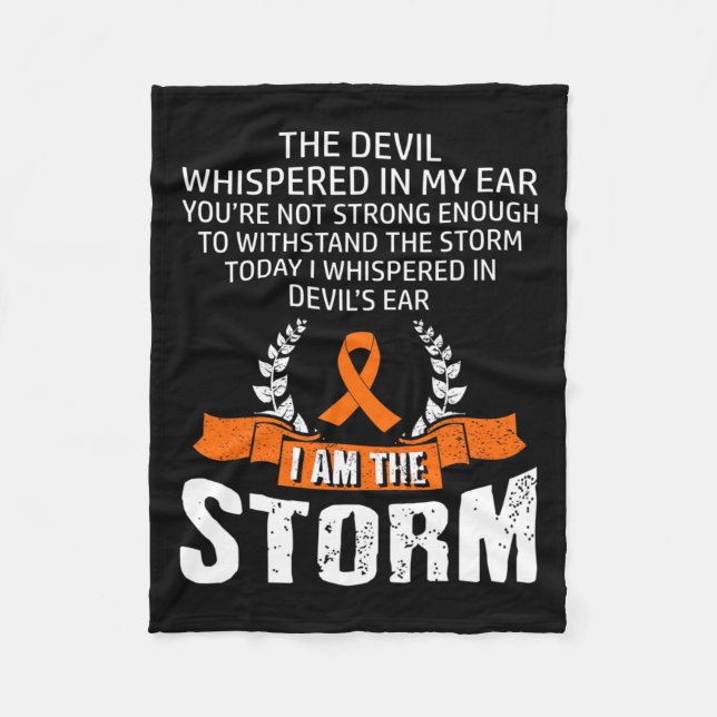 Am The Storm Leukaemia Awareness  Fleece Blanket (Front)