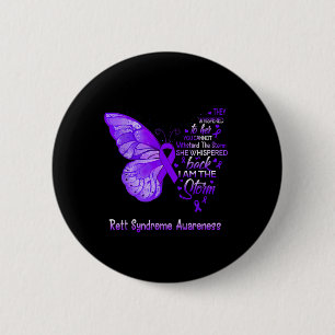 Am The Storm Rett Syndrome Awareness Butterfly 6 Cm Round Badge