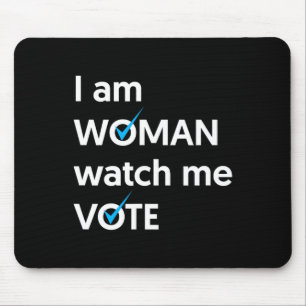 Am Woman Watch Me Vote 2024 Blue Wave Vote Mouse Pad