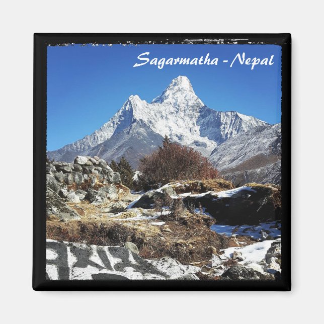 Ama Dablam & Mani Stone, Sagarmatha - Nepal Magnet (Front)