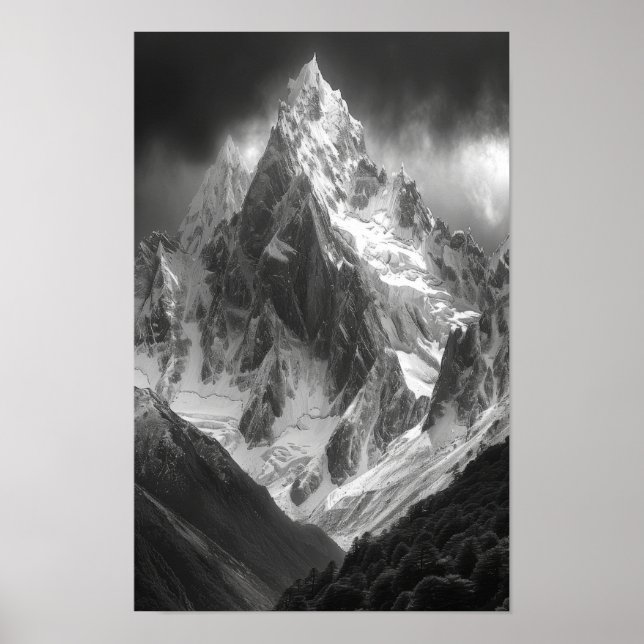 Ama Dablam Peak Top View AI Art Poster (Front)