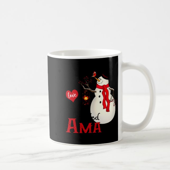 Ama Snowman Xmas Happy Family New Snowman Merry Ch Coffee Mug (Right)