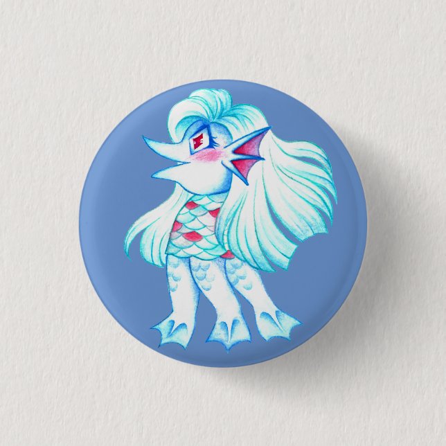 Amabie Yokai spirit 3 Cm Round Badge (Front)