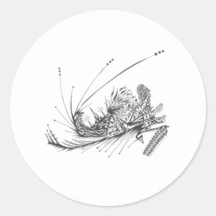 AMagicalPlace Black White Abstract Tribal Tattoo Classic Round Sticker
