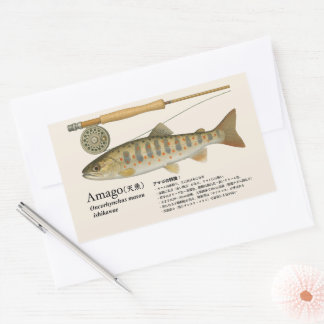 Amago (Oncorhynchus masou ishikawae) – Japanese Rectangular Sticker