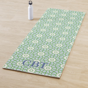 Amal Star Lattice in Slate and Green Personalised Yoga Mat