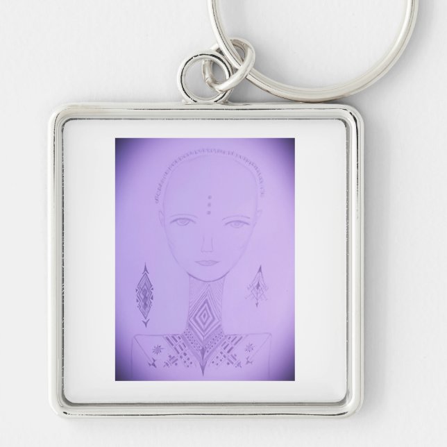 Amal Unique Colourful Portrait Key Ring (Front)
