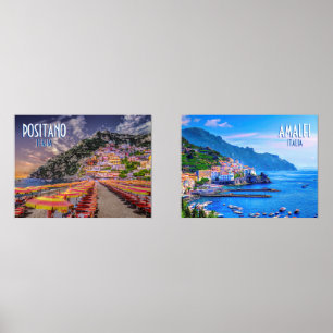 Amalfi Coast and Positano Italy Travel Poster