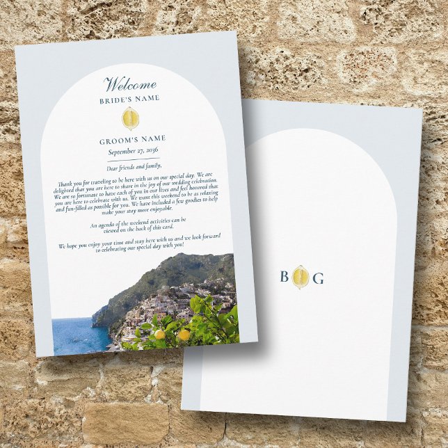 Amalfi Coast Arch Italy Lemons Wedding Itinerary Program (Amalfi Coast Arch Italy Lemons Wedding Itinerary Program)