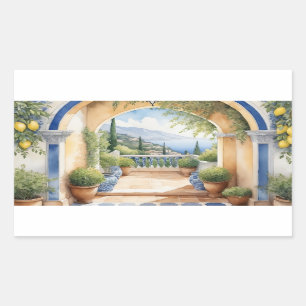 Amalfi Coast Archway Mediterranean view  Rectangular Sticker