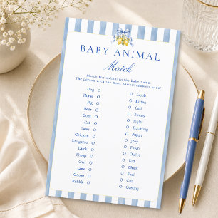 Amalfi Coast Baby Shower Baby Animal Match Game