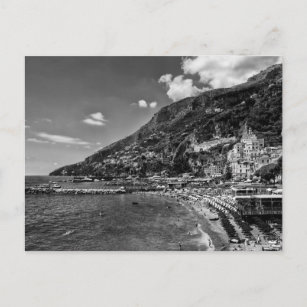 Amalfi Coast Black And Photography Postcard