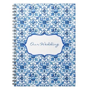 Amalfi Coast Blue White Tiles Italy Notebook