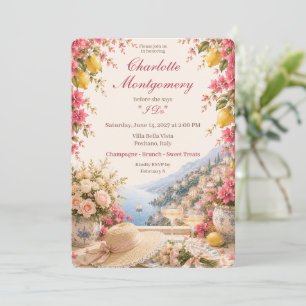 Amalfi Coast Bridal Shower   Mediterranean Lemon  Invitation