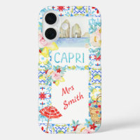 Amalfi Coast Capri Blue Tiles Bridal