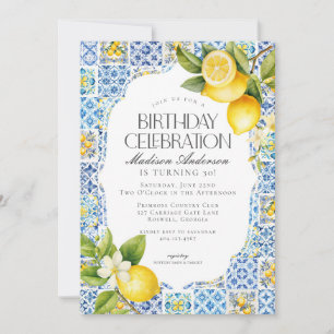 Amalfi Coast Coastal Italian Birthday Invitation