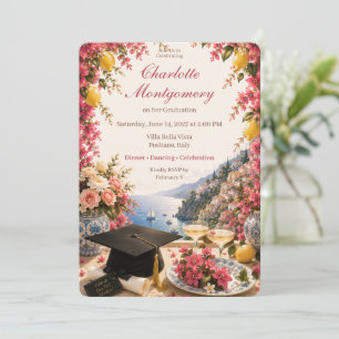 Amalfi Coast Graduation Party   Mediterranean  Invitation