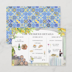Amalfi Coast Illustrated Wedding Weekend Details Enclosure Card