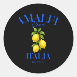Amalfi Coast Italia Lemons Summer Travel Vacation Classic Round Sticker