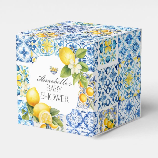 Amalfi Coast Italian Baby Shower Dessert Favours Favour Box (Front Side)