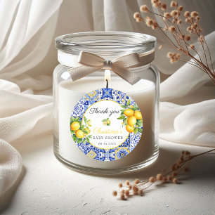 Amalfi Coast Italian Baby Shower favor Classic Round Sticker