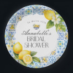 Amalfi Coast Italian Bridal Shower Table Decor Paper Plate<br><div class="desc">Transport yourself to the sun-kissed shores of the Mediterranean with our Amalfi Coast theme party decor. Embrace the vibrant charm of Italy's picturesque coastline with our signature collection featuring bright blue tiles and zesty lemons, Infused with the essence of Positano and Tuscan allure reminiscent of the Mediterranean seascape. Whether you're...</div>