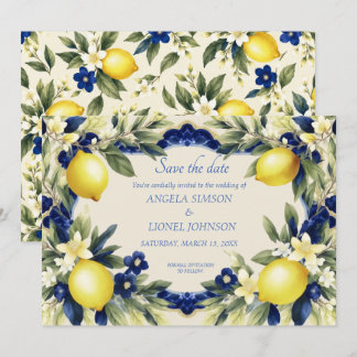 Amalfi Coast Italian Ceramic Wedding Save The Date