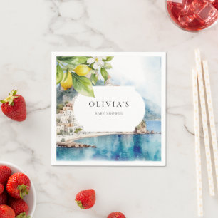 Amalfi Coast Italian Lemon Mediterranean Party Napkin