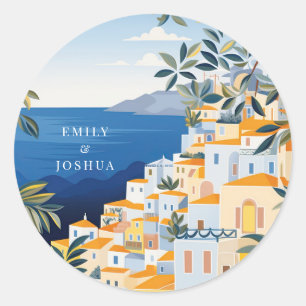 Amalfi Coast Italian Wedding Classic Round Sticker