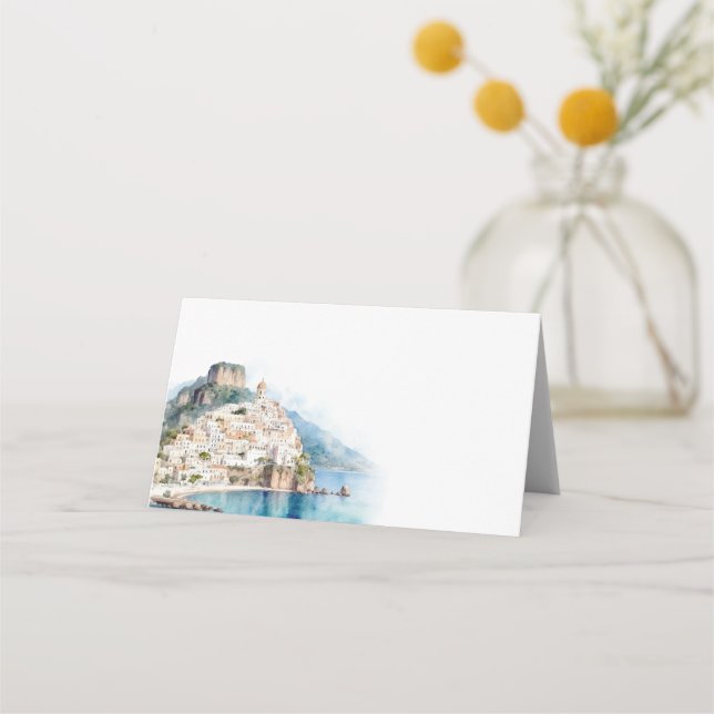 Amalfi Coast Italian Wedding  Place Card (Front)